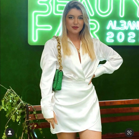 ZARA SHORT SATIN EFFECT DRESS - Picture 14 of 16